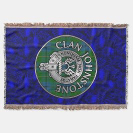 Clan Johnstone Crest & Tartan Knot Deken