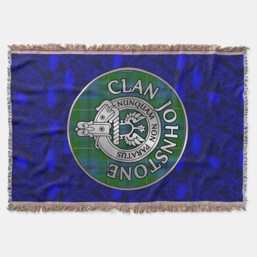 Clan Johnstone Crest & Tartan Knot Deken (Voorkant)
