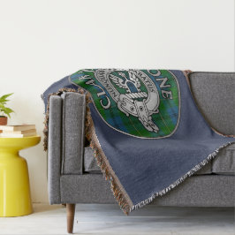 Clan Johnstone Crest & Tartan Knot Deken