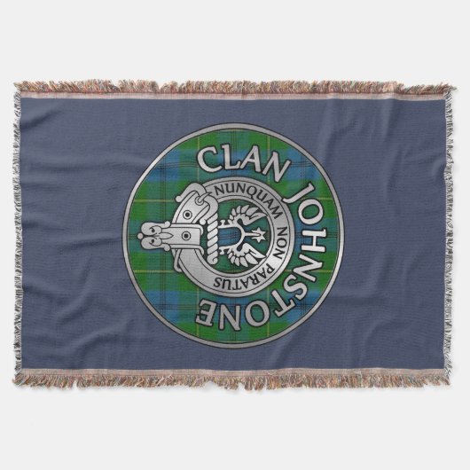 Clan Johnstone Crest & Tartan Knot Deken (Voorkant)