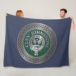 Clan Johnstone Crest & Tartan Knot Fleece Deken