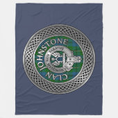 Clan Johnstone Crest & Tartan Knot Fleece Deken (Voorkant)