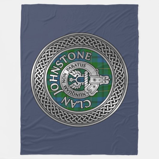 Clan Johnstone Crest & Tartan Knot Fleece Deken (Voorkant)