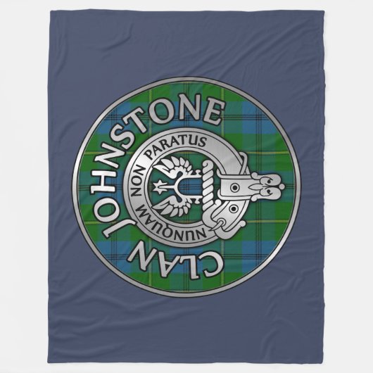 Clan Johnstone Crest & Tartan Knot Fleece Deken (Voorkant)