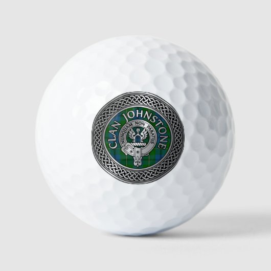 Clan Johnstone Crest & Tartan Knot Golfballen (Voorkant)