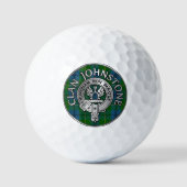 Clan Johnstone Crest & Tartan Knot Golfballen (Voorkant)