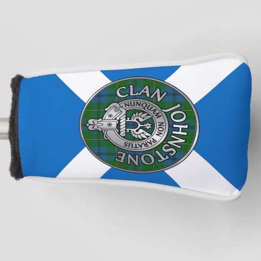 Clan Johnstone Crest & Tartan Knot Golfheadcover (Voorkant)