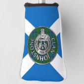 Clan Johnstone Crest & Tartan Knot Golfheadcover (Draai 90)