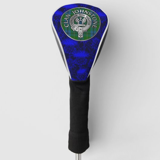 Clan Johnstone Crest & Tartan Knot Golfheadcover (Voorkant)