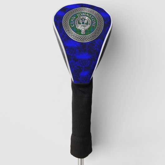 Clan Johnstone Crest & Tartan Knot Golfheadcover (Voorkant)