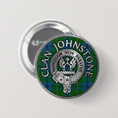 Clan Johnstone Crest & Tartan Knot Ronde Button 5,7 Cm (Voorkant /achterkant)