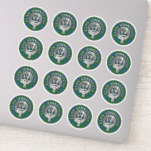 Clan Johnstone Crest & Tartan Knot Sticker (Detail)