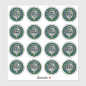 Clan Johnstone Crest & Tartan Knot Sticker (Vel)