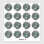 Clan Johnstone Crest & Tartan Knot Sticker (Vel)