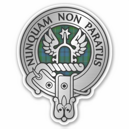 Clan Johnstone Crest & Tartan Sticker (Voorkant)