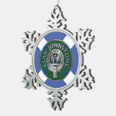 Clan Johnstone Crest & Tartan Tin Sneeuwvlok Ornament (Rechts)