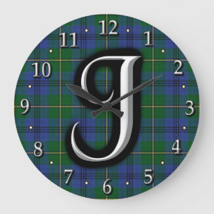 Clan Johnstone Letter J Monogram Tartan Grote Klok
