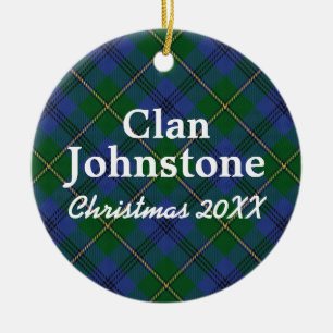 Clan Johnstone Scottish Tartan Keramisch Ornament