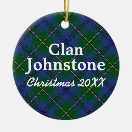 Clan Johnstone Scottish Tartan Keramisch Ornament (Voorkant)