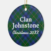 Clan Johnstone Scottish Tartan Keramisch Ornament (Links)