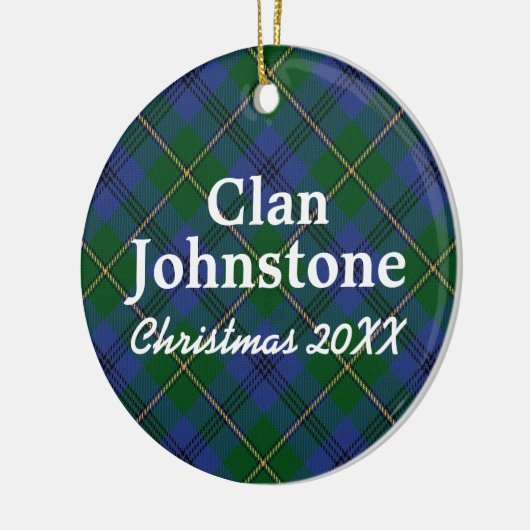 Clan Johnstone Scottish Tartan Keramisch Ornament (Links)