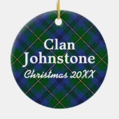 Clan Johnstone Scottish Tartan Keramisch Ornament (Achterkant)