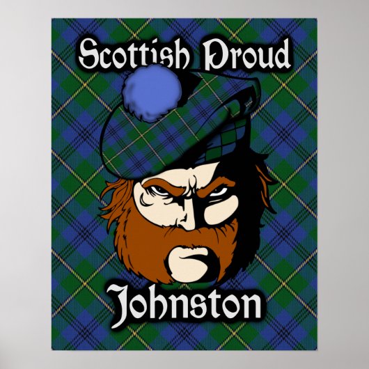 Clan Johnstone Scottish Tartan Poster Johnston (Voorkant)