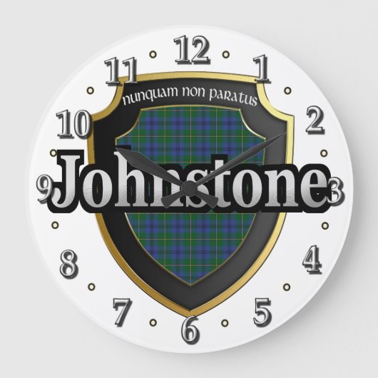Clan Johnstone Tartan Scottish Dream Clock Grote Klok (Voorkant)