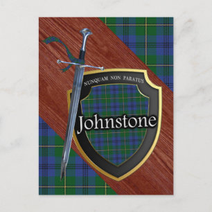 Clan Johnstone Tartan Sword & Shield Briefkaart