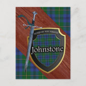 Clan Johnstone Tartan Sword & Shield Briefkaart (Voorkant)