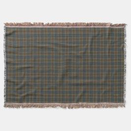Clan Keith Brown en Steel Blue Verweerde Tartan Deken