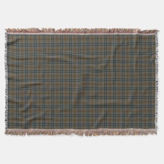 Clan Keith Brown en Steel Blue Verweerde Tartan Deken (Voorkant)