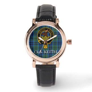 Clan Keith Crest & Ancient Tartan horloge