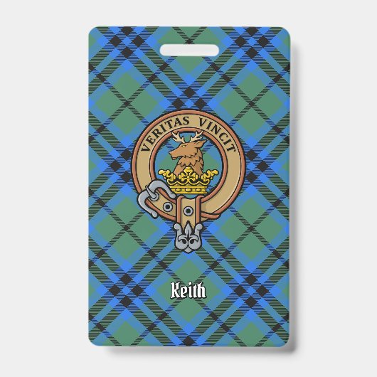 Clan Keith Crest over Tartan Badge (Voorkant)