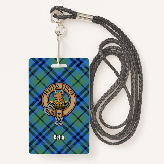 Clan Keith Crest over Tartan Badge (Voorkant met draagriem)