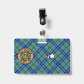 Clan Keith Crest over Tartan Badge (Voorkant met clip)