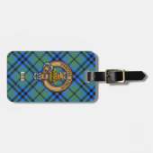 Clan Keith Crest over Tartan Bagagelabel (Voorkant horizontaal)