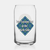 Clan Keith Crest over Tartan Blikvorm Glas (Achterkant)