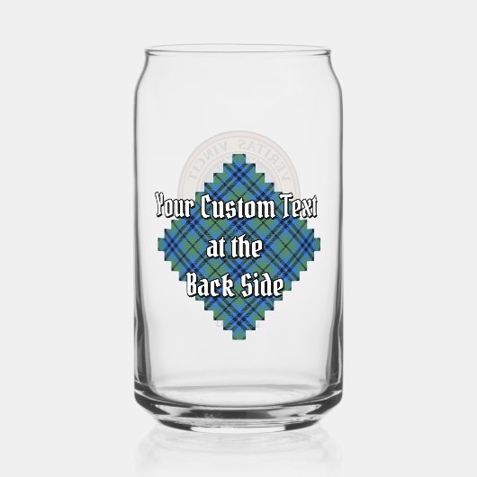 Clan Keith Crest over Tartan Blikvorm Glas (Achterkant)