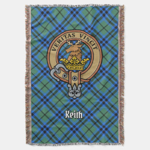 Clan Keith Crest over tartan Deken