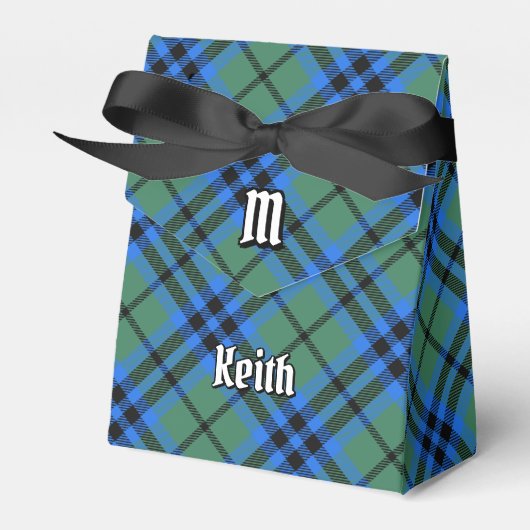 Clan Keith Crest over Tartan Favor Box Bedankdoosjes (Voorkant Zijde)