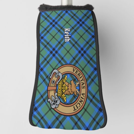 Clan Keith Crest over Tartan Golfheadcover (Draai 90)