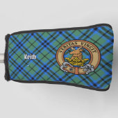 Clan Keith Crest over Tartan Golfheadcover (Voorkant)