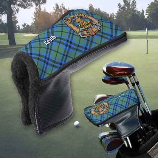 Clan Keith Crest over Tartan Golfheadcover