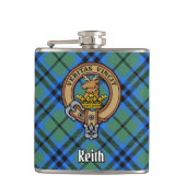 Clan Keith Crest over Tartan Heupfles (Voorkant)