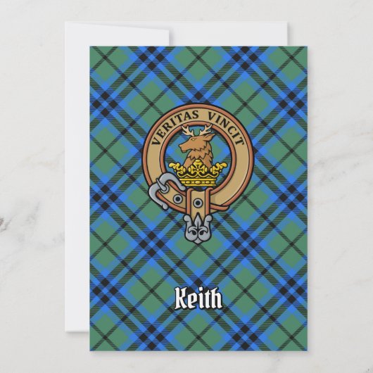Clan Keith Crest over Tartan Kaart (Achterkant)