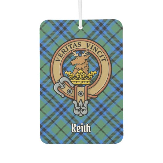 Clan Keith Crest over Tartan Luchtverfrisser (Voorkant)