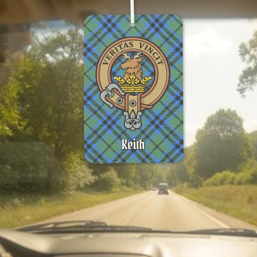 Clan Keith Crest over Tartan Luchtverfrisser