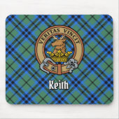 Clan Keith Crest over Tartan Muismat (Voorkant)