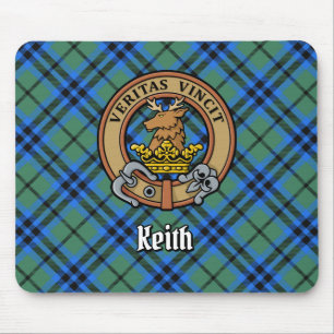 Clan Keith Crest over Tartan Muismat
